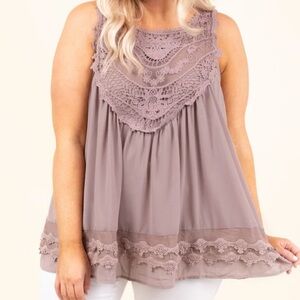 Sweet charm tank -by Chic Soul - Mocha EUC